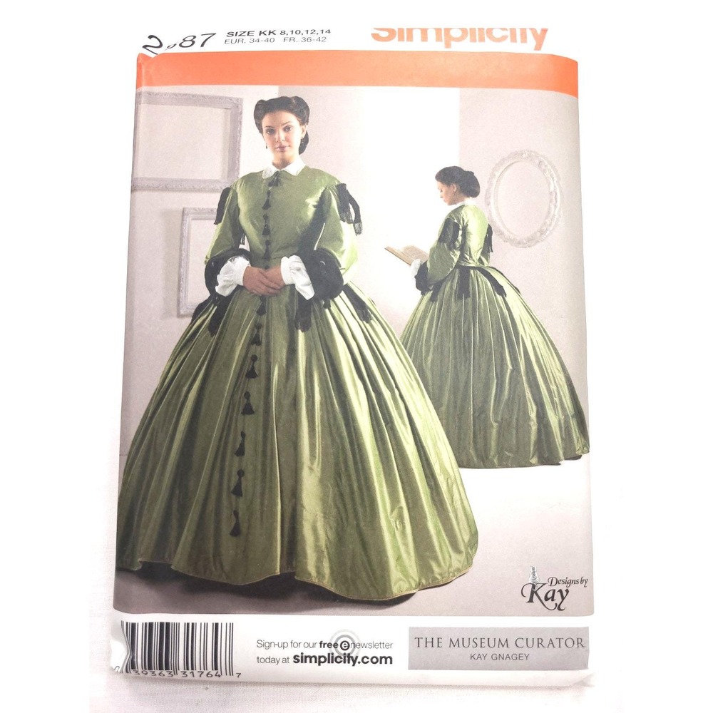 Simplicity Misses' Civil War Costume Pattern 2887 Size 8-14 UNCUT FF